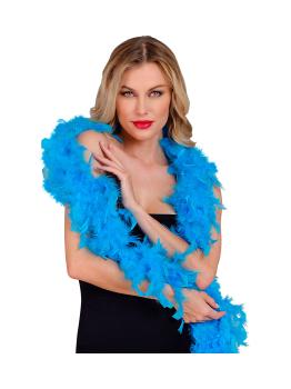 Boa de penas azul luxuosa 1,80 metros 50 gramas