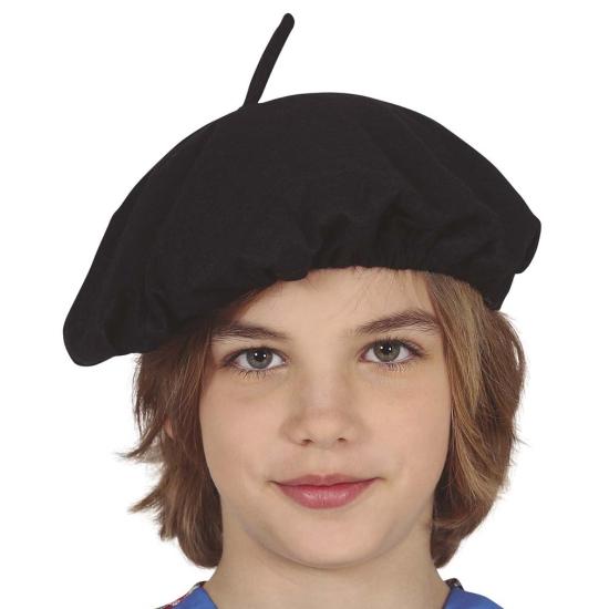 Boina parisiense preta infantil Boina parisiense preta infantil