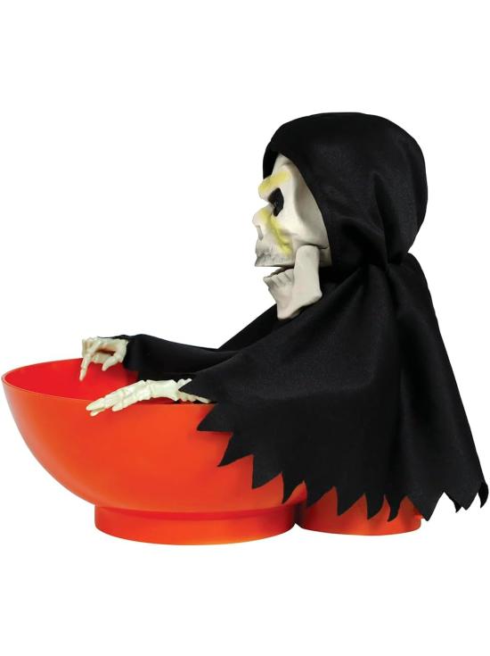 Tigela Esqueleto com Luz, Som e Movimento (24x23 cm) – Decoração de Halloween