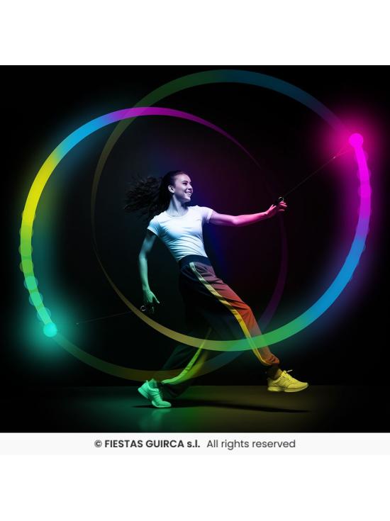 Bola de dança LED multicolorida (7 cm) - Acessório luminoso para festa