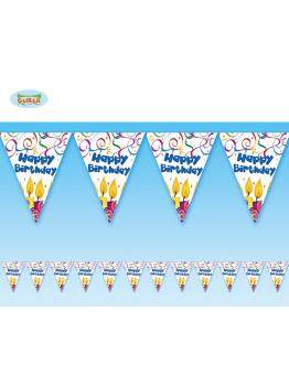 SACO DE 12 BANDEIRAS "FELIZ ANIVERSÁRIO" 320 CMS