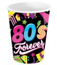 Saco de 6 copos dos anos 80 240 ml 9 cm