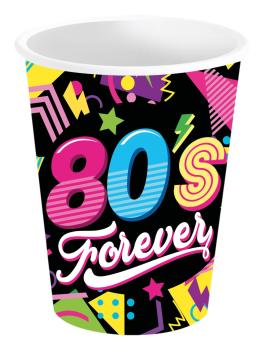 Saco de 6 copos dos anos 80 240 ml 9 cm