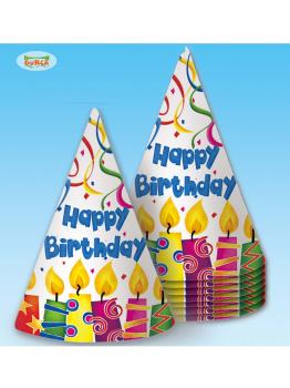 SACO DE 8 CHAPÉUS "FELIZ ANIVERSÁRIO"