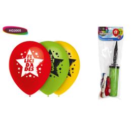 Flap Bag com 10 balões “parabéns” + insuflador manual duplo acc