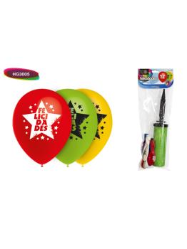 Flap Bag com 10 balões “parabéns” + insuflador manual duplo acc