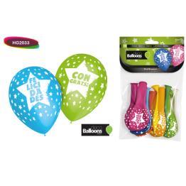 Bolsa com aba com 8 balões de felicitações