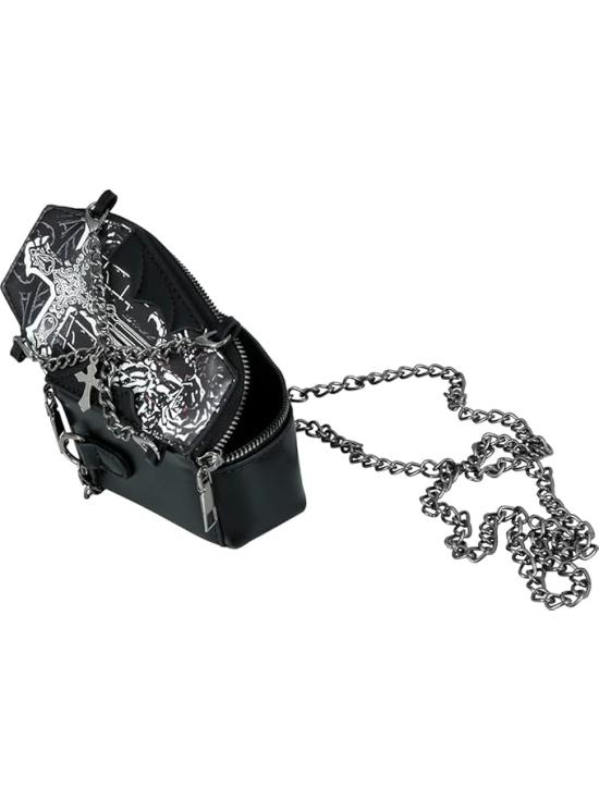 Bolsa Caixão Preto (17x10 cm) – Acessório Unissex para Halloween e Festas