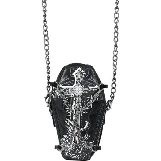 Bolsa Caixão Preto (17x10 cm) – Acessório Unissex para Halloween e Festas