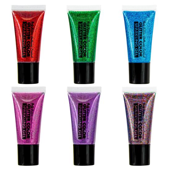 Glitter colorido em tubo dispensador de gel 25 ml