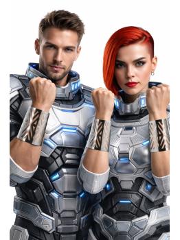 Pulseira futurista prateada