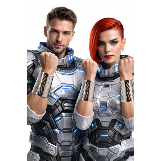 Pulseira futurista prateada