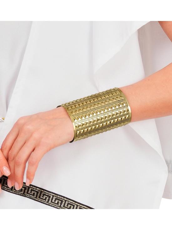 Pulseira de metal dourado cravejada | Acessório para trajes egípcios, romanos ou gregos – Widmann