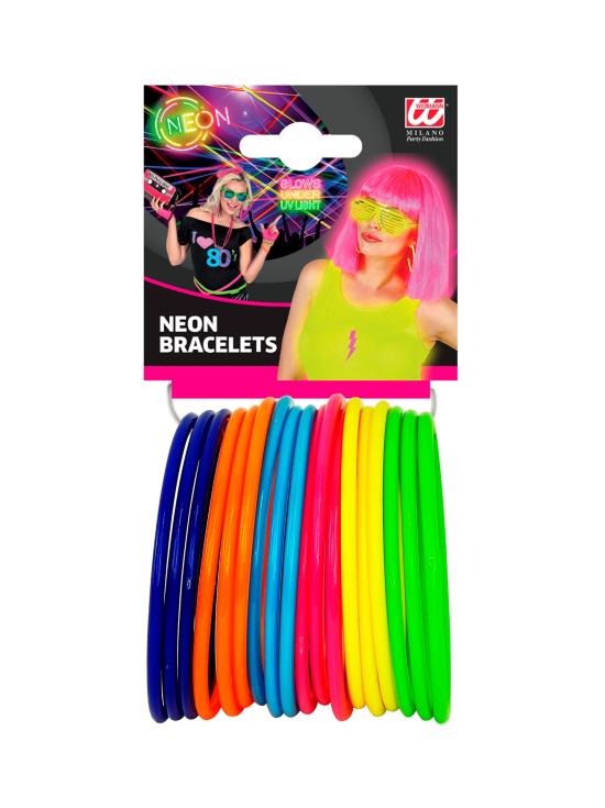 Pulseiras Neon Multicoloridas – Pacote com 18 unidades.