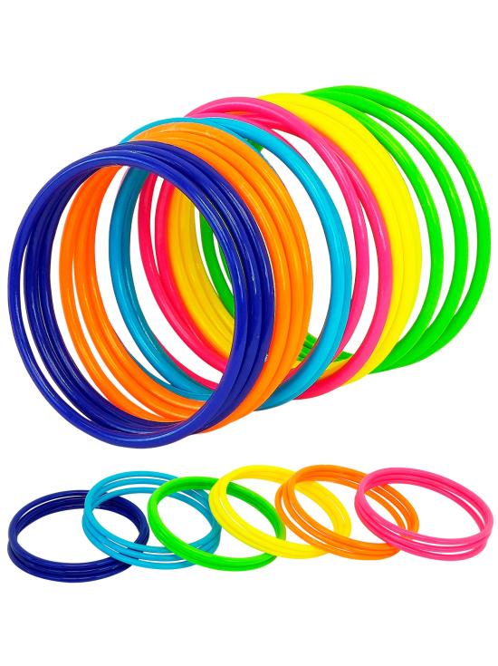 Pulseiras Neon Multicoloridas – Pacote com 18 unidades.