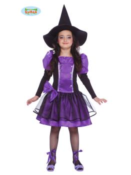 Fantasia de bruxa infantil roxa.