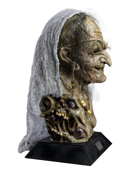 Busto decorativo de bruxa macabra para o Halloween – 38 cm