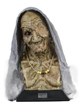 Busto decorativo de bruxa macabra para o Halloween – 38 cm