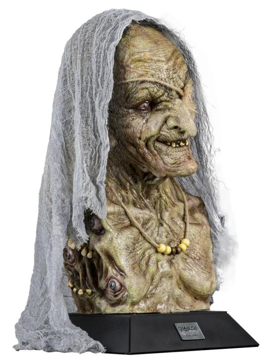 Busto decorativo de bruxa macabra para o Halloween – 38 cm