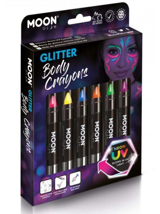 Caixa de lápis de corpo com brilho UV neon