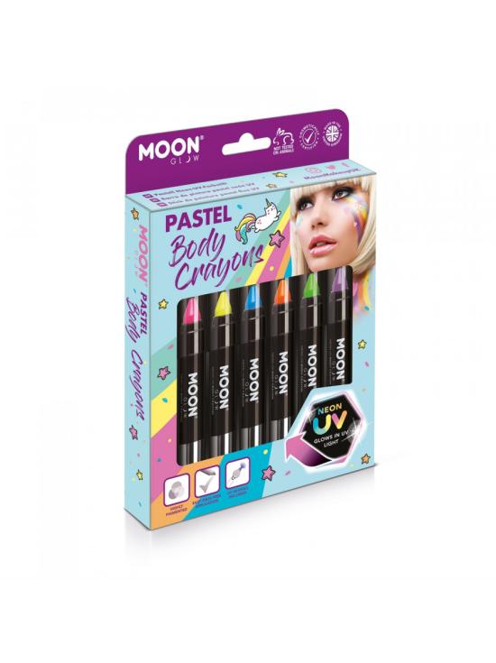 Caixa Pastel de Lápis Corporais Neon UV