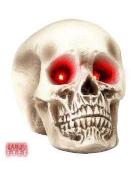 Calavera con ojos rojos luminosos 22 cms