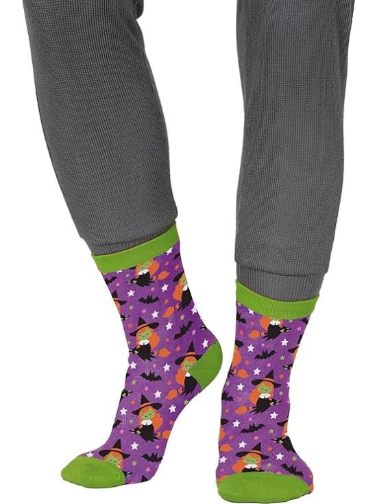Meias de Bruxa para o Halloween - Acessório têxtil para fantasias de bruxa e festas de Halloween - Ideal para crianças e adultos - Multicolorido