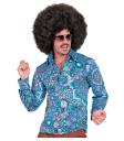 Camisa anos 70 adulto Blue mandala
