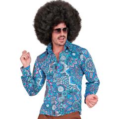 Camisa anos 70 adulto Blue mandala