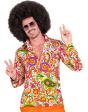 Camisa masculina retrô dos anos 70 – Flower Power Disco Carnival