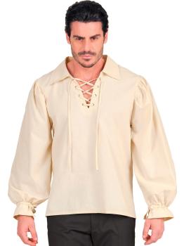Camisa bege de uma figura histórica.