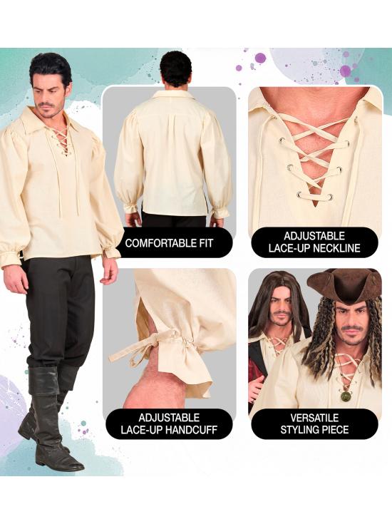 Camisa bege de uma figura histórica.