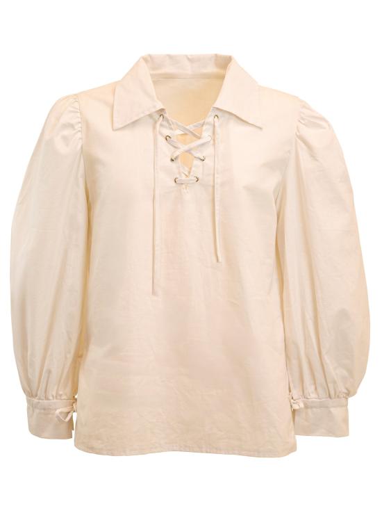 Camisa bege de uma figura histórica.