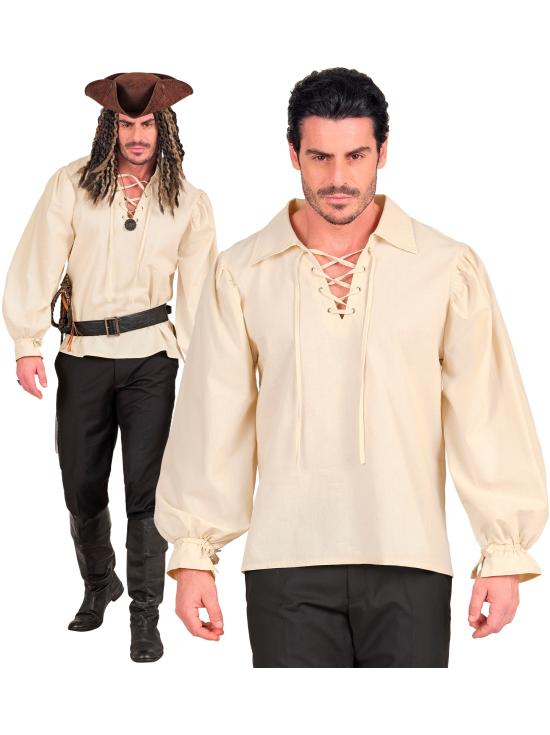 Camisa bege de uma figura histórica.