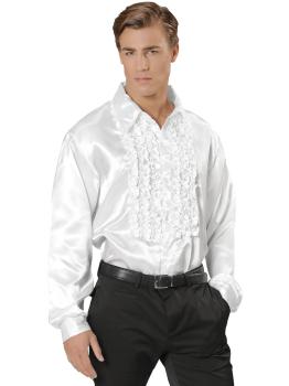 Camisa disco branca adulta dos anos 70