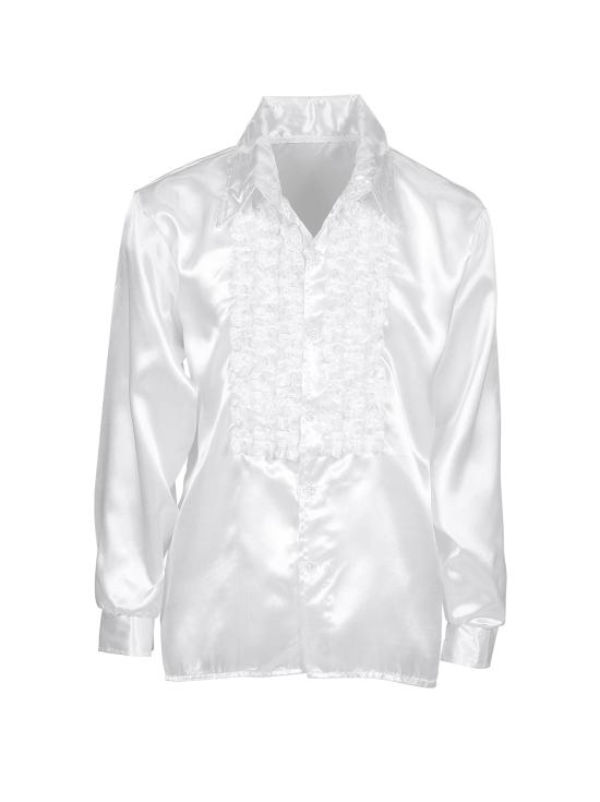 Camisa disco branca adulta dos anos 70