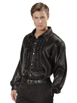 Camisa Disco Preta Anos 70 Adulto