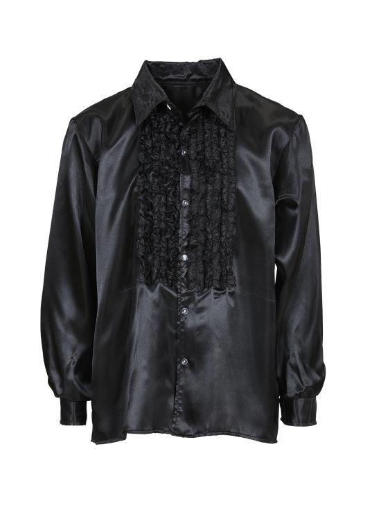 Camisa Disco Preta Anos 70 Adulto