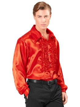Camisa disco vermelha adulta dos anos 70
