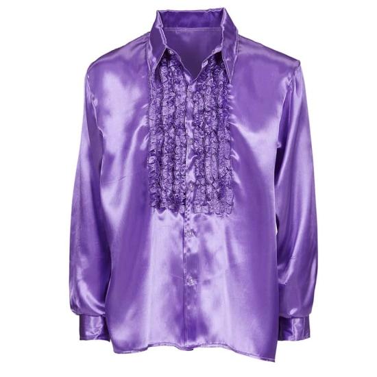 Camisa disco violeta adulta dos anos 70