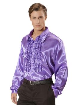 Camisa disco violeta adulta dos anos 70