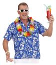 Camisa havaiana azul.