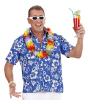Camisa havaiana azul.