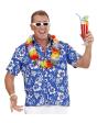 Camisa havaiana azul.