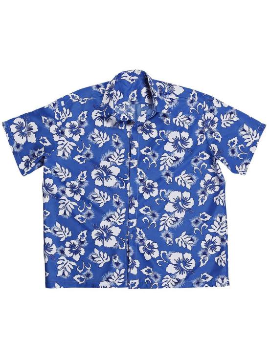 Camisa havaiana azul.