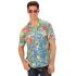 Camisa Havaiana Flores Azul Claro