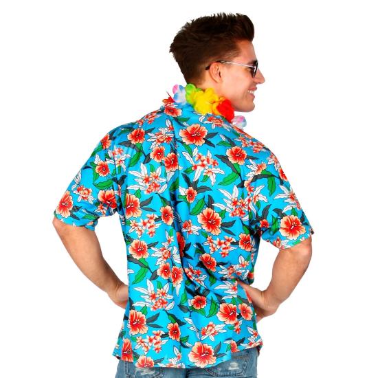 Camisa Havaiana Flores Turquesa