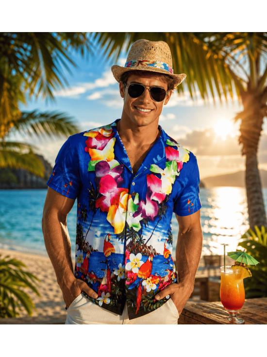 Camisa havaiana para turistas adultos