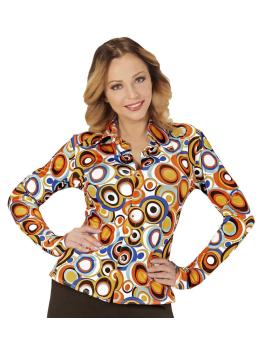 Camisa feminina Bubbles dos anos 70.*
