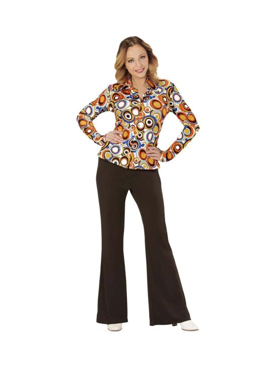 Camisa feminina Bubbles dos anos 70.*